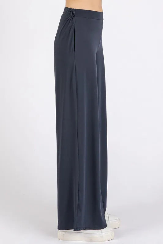 Image of Mittoshop Yoga Air Stretch Elastic Waist Wide Leg Pants | Queeble.shop