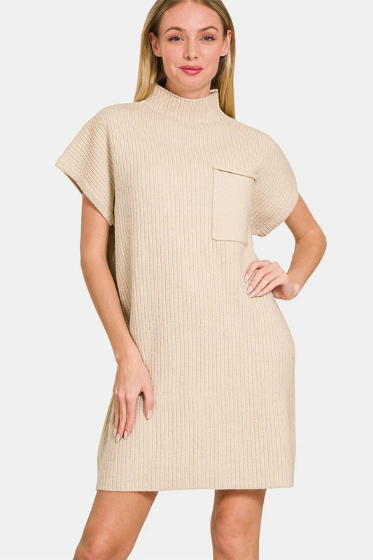 Image of Zenana Short Sleeve Sweater Mini Dress | Queeble.shop