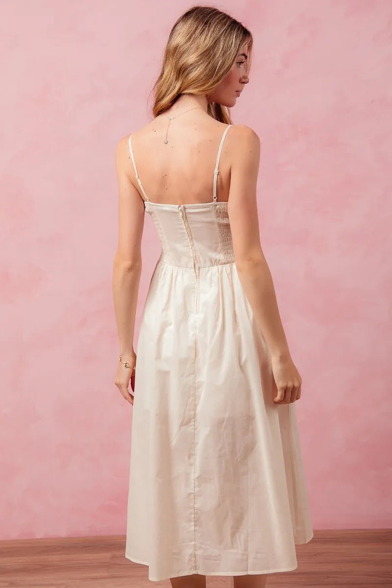 Image of SO ME Smocked Sleeveless Casual Everyday Dress With Slit | Queeble.shop