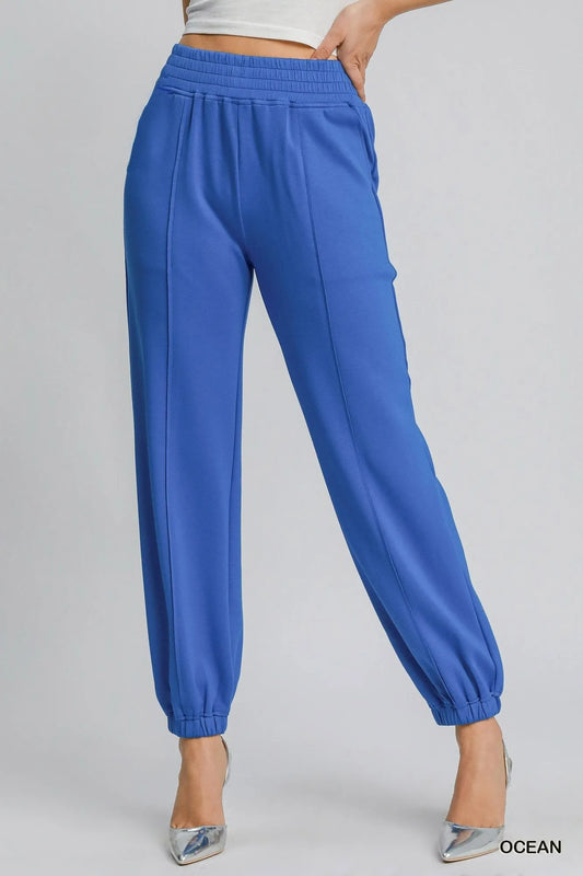 Image of Umgee Drawstring Jogger Pants with Front Seam Detail | Queeble.shop