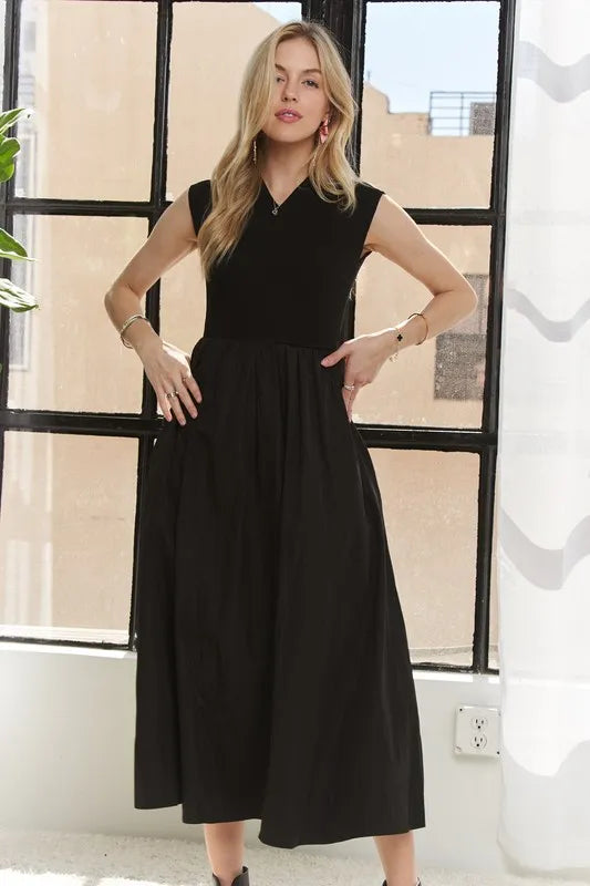 Image of ADORA V-Neck Cap Sleeve Dress | Queeble.shop