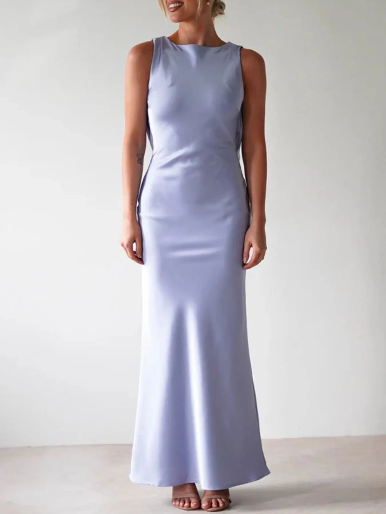 Image of Satin Sleeveless Maxi Dress | Queeble.shop
