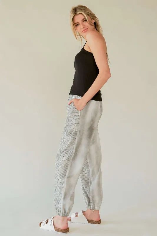 Image of Davi & Dani Rhinestone Elastic Waist Joggers | Queeble.shop