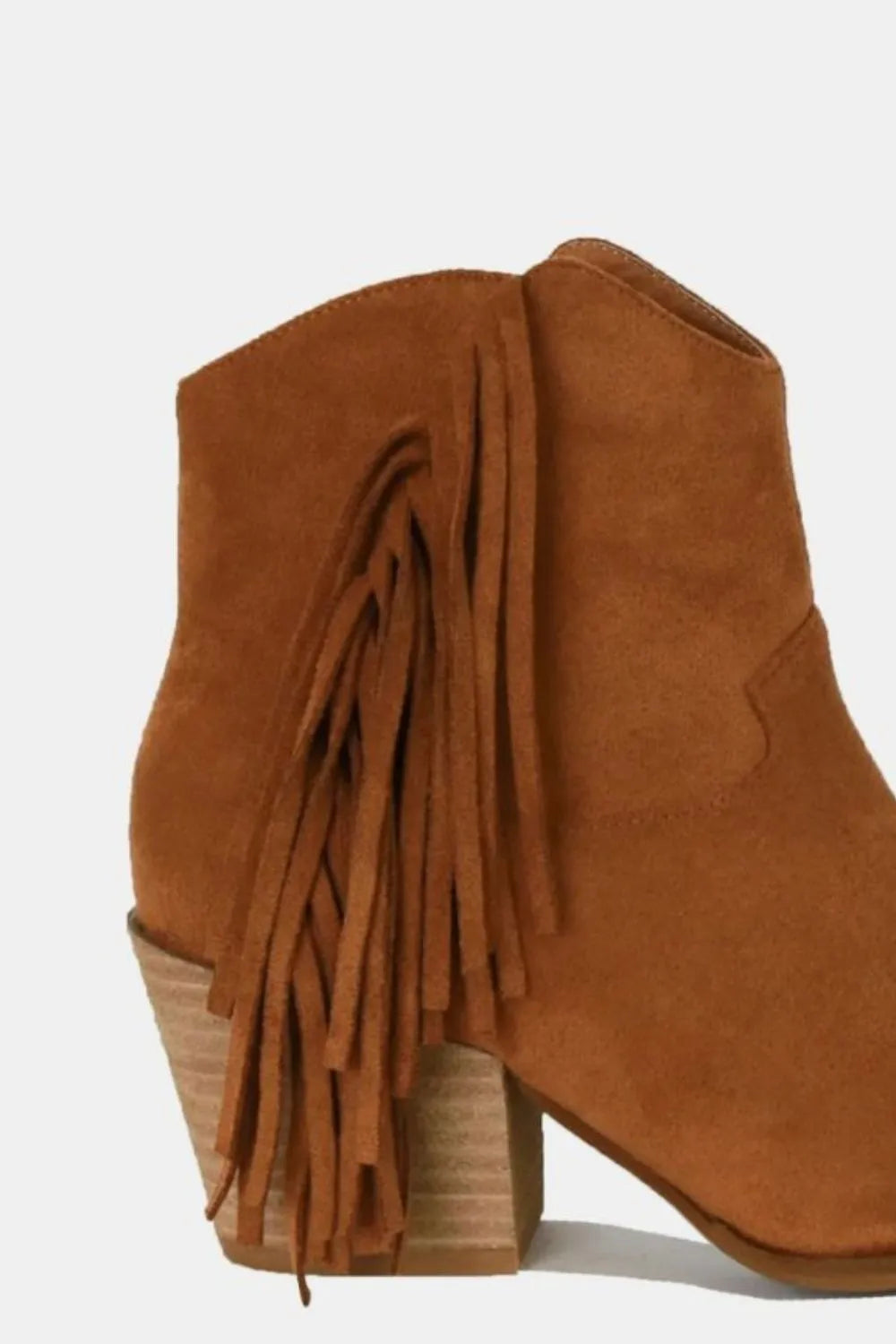 Image of Beast Fashion Suede Fringe Point Toe Ankle Boots | Queeble.shop