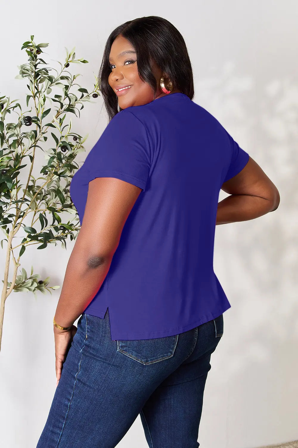 Image of Basic Bae Full Size Round Neck Short Sleeve T-Shirt Plus Size | Queeble.shop