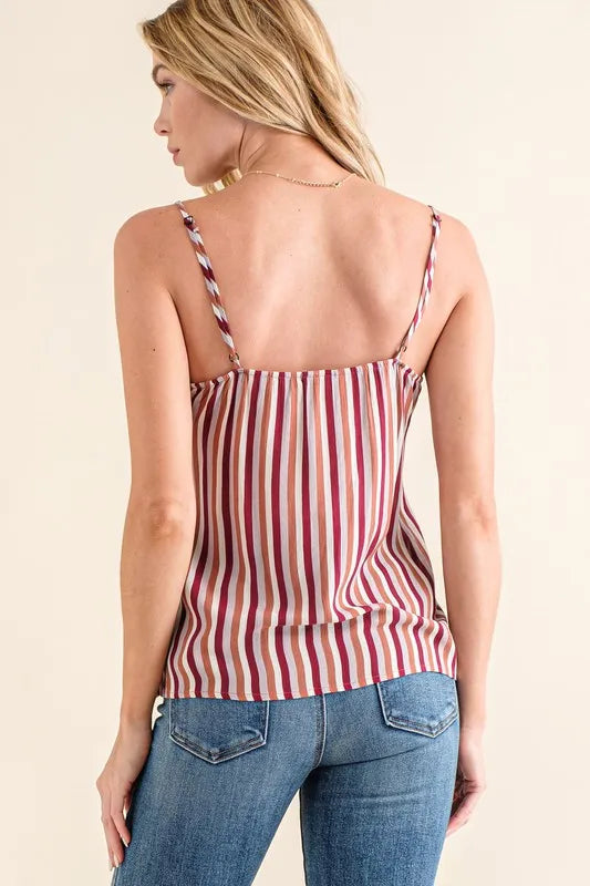 Image of And The Why Stripe Print with Lace Cami | Queeble.shop
