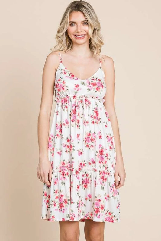 Image of Culture Code Full Size Floral Frill Cami Dress | Queeble.shop