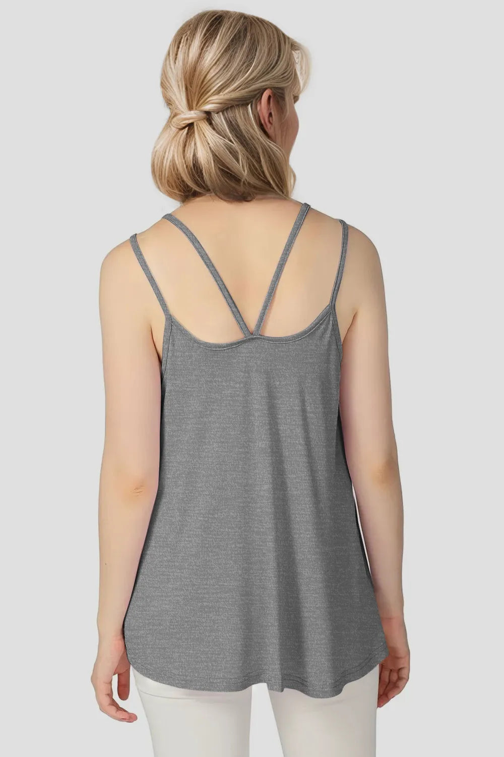Image of Basic Bae Bamboo Scoop Neck Double Spaghetti Straps Cami | Queeble.shop