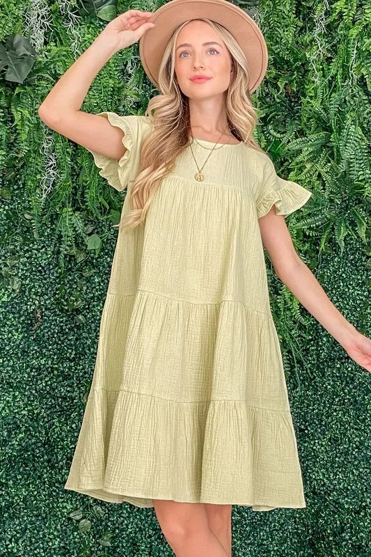 Image of And The Why Cotton Gauze Baby Doll Casual Dress | Queeble.shop