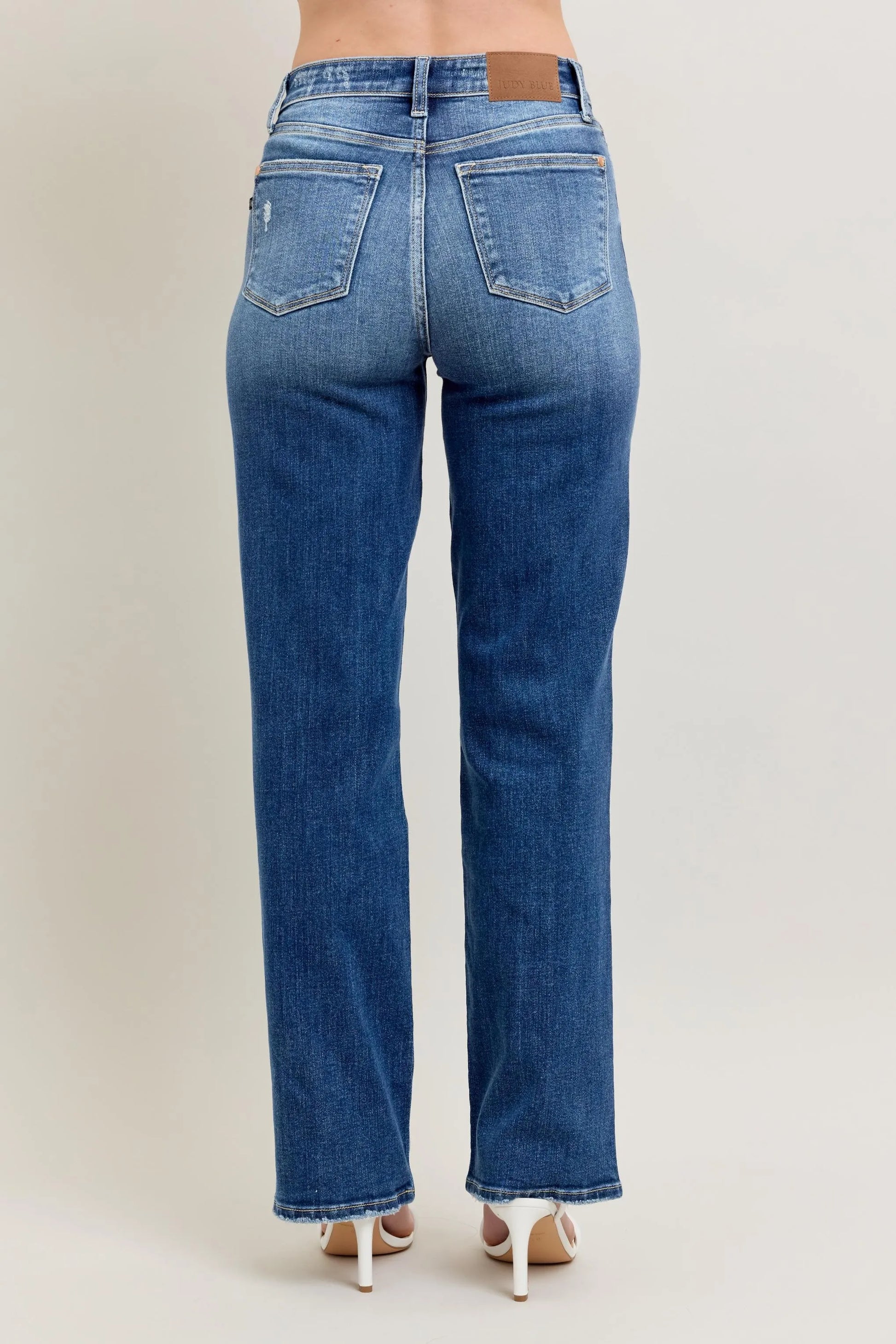 Image of Judy Blue Full Size High Waist 90's Straight Leg Jeans Plus Size | Queeble.shop