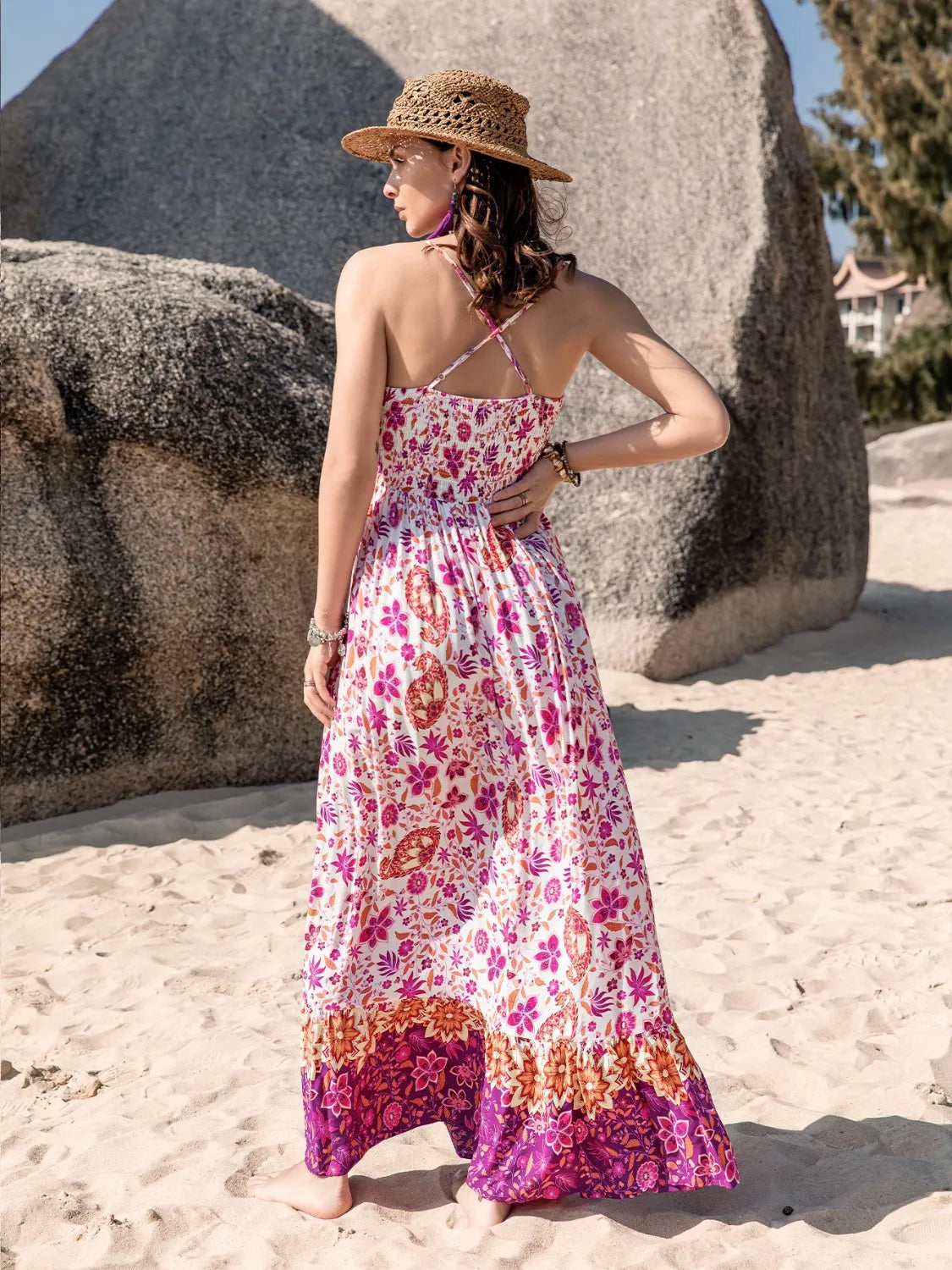Image of Printed Scoop Neck Cami Dress | Queeble.shop