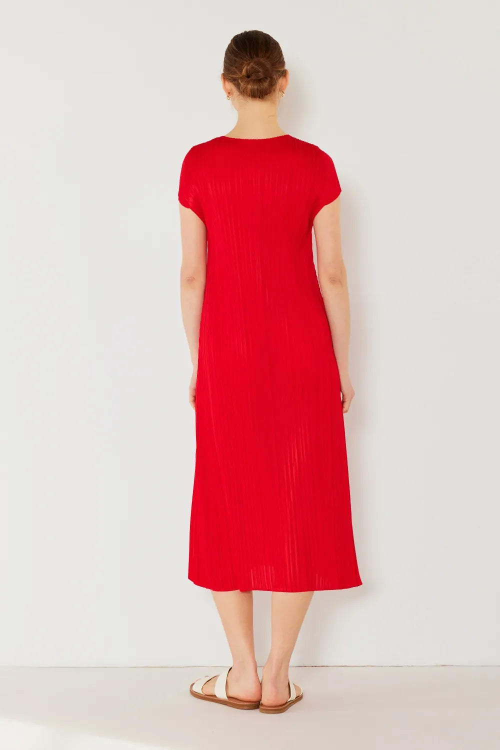 Image of Marina West Swim Pleated Cap Sleeve A-Line Dress | Queeble.shop
