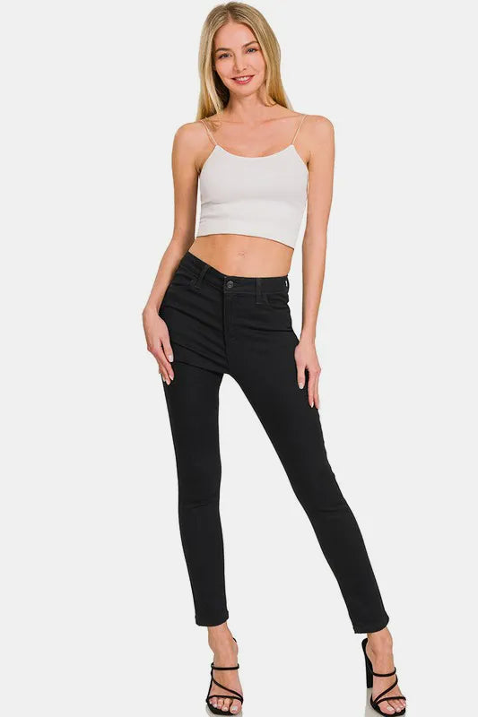 Image of Zenana High Rise Skinny Jeans with Pockets | Queeble.shop