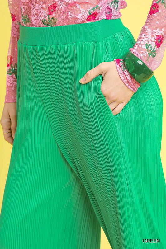 Image of Umgee Wide Leg Textured Pants | Queeble.shop