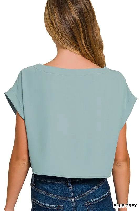 Image of Zenana Heavy Woven Span Crop Tee & Skirt Set | Queeble.shop
