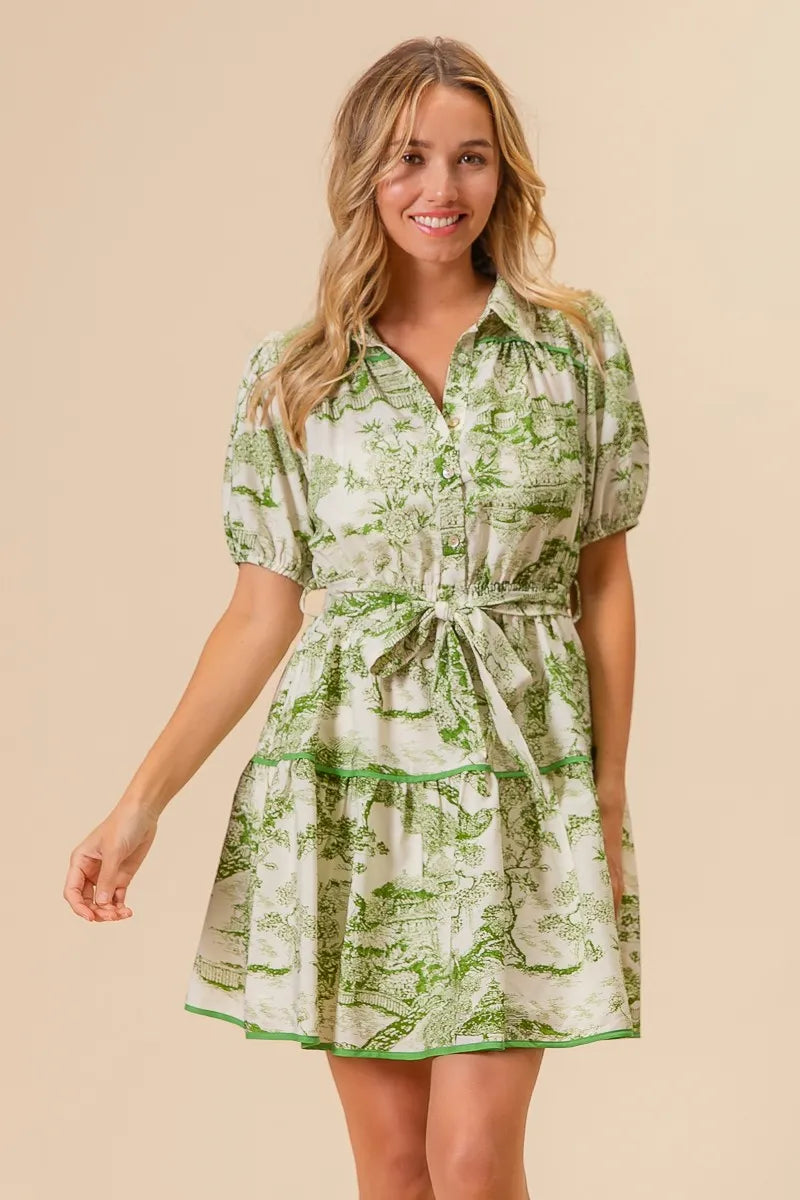 Image of BiBi Woven Printed Tiered Dress | Queeble.shop