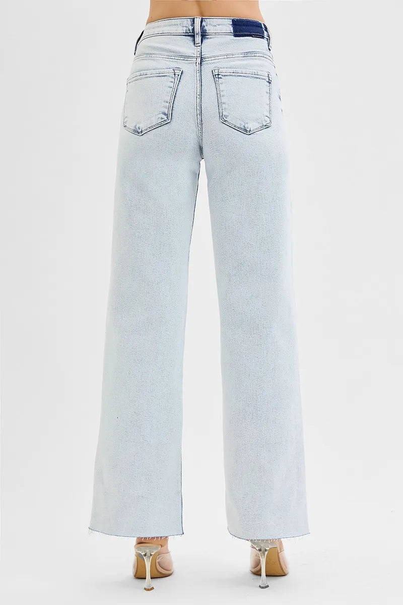 Image of RISEN Full Size High Rise Wide Leg Jeans Plus Size | Queeble.shop