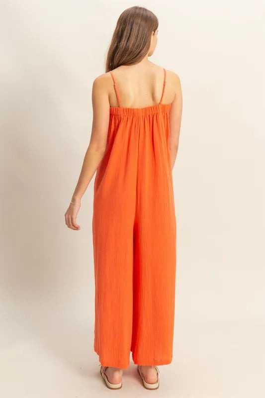 Image of HYFVE Double Gauze Super Flowy Cami Jumpsuit | Queeble.shop