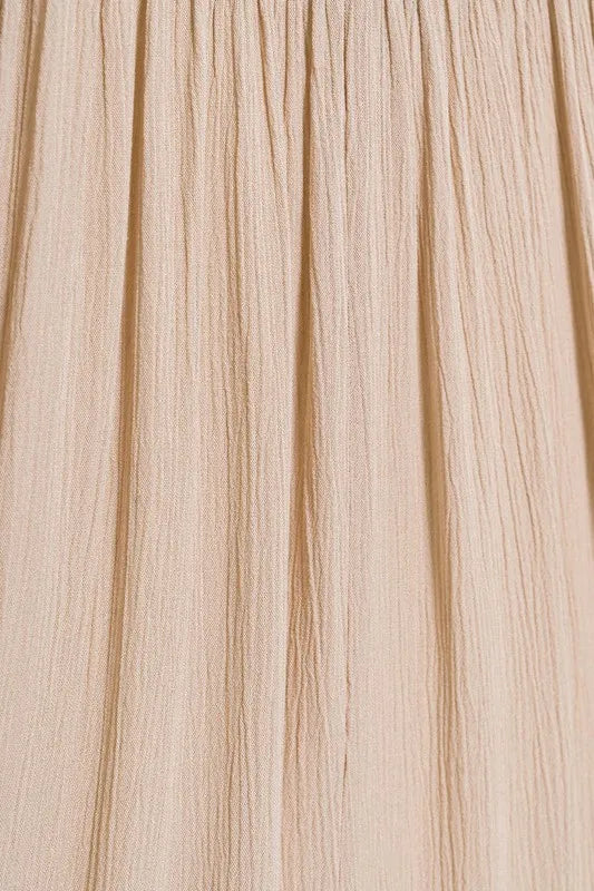 Image of Zenana Woven Crinkle Gauze Crop Tee and Skirt Set | Queeble.shop