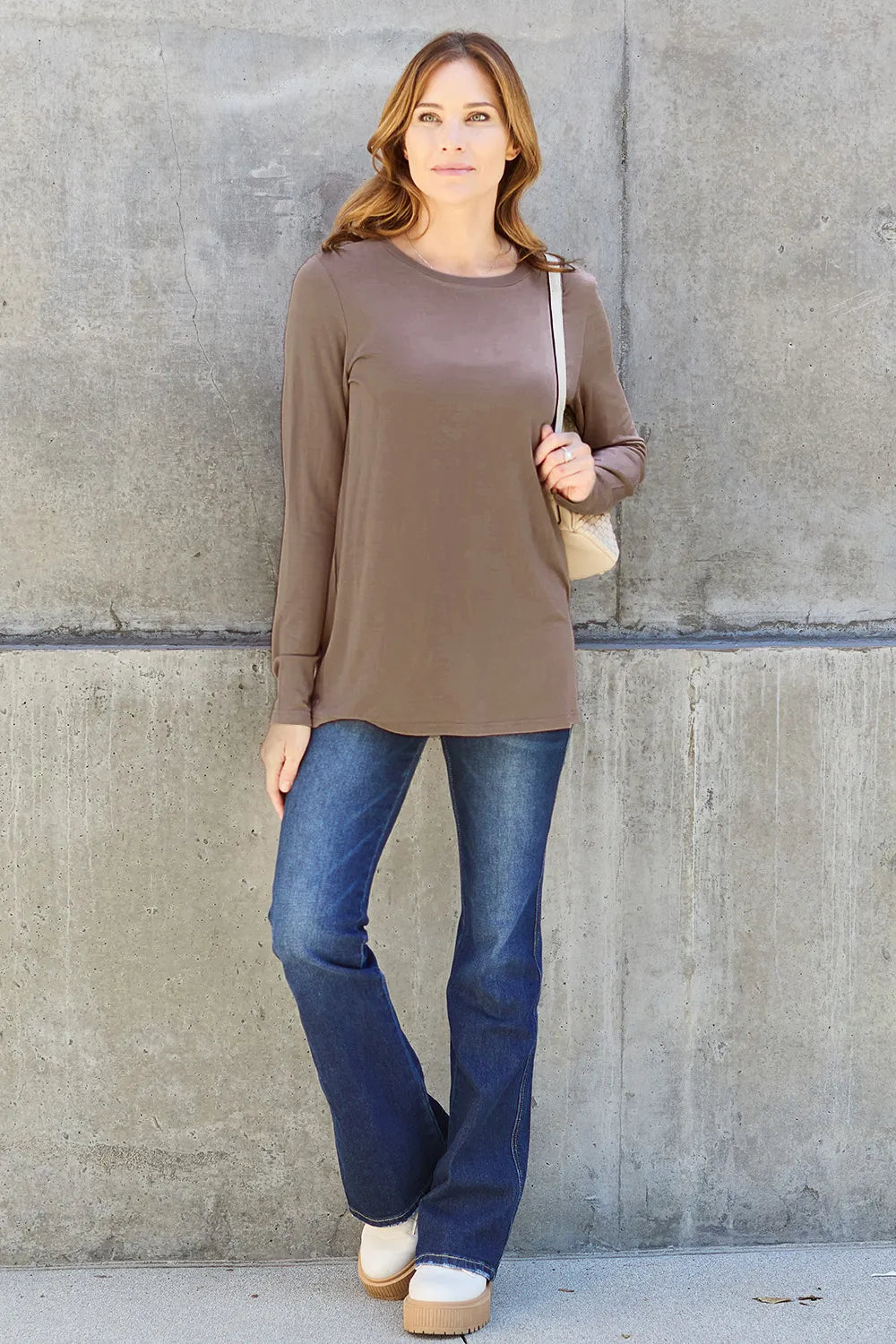 Image of Basic Bae Full Size Round Neck Long Sleeve Top | Queeble.shop
