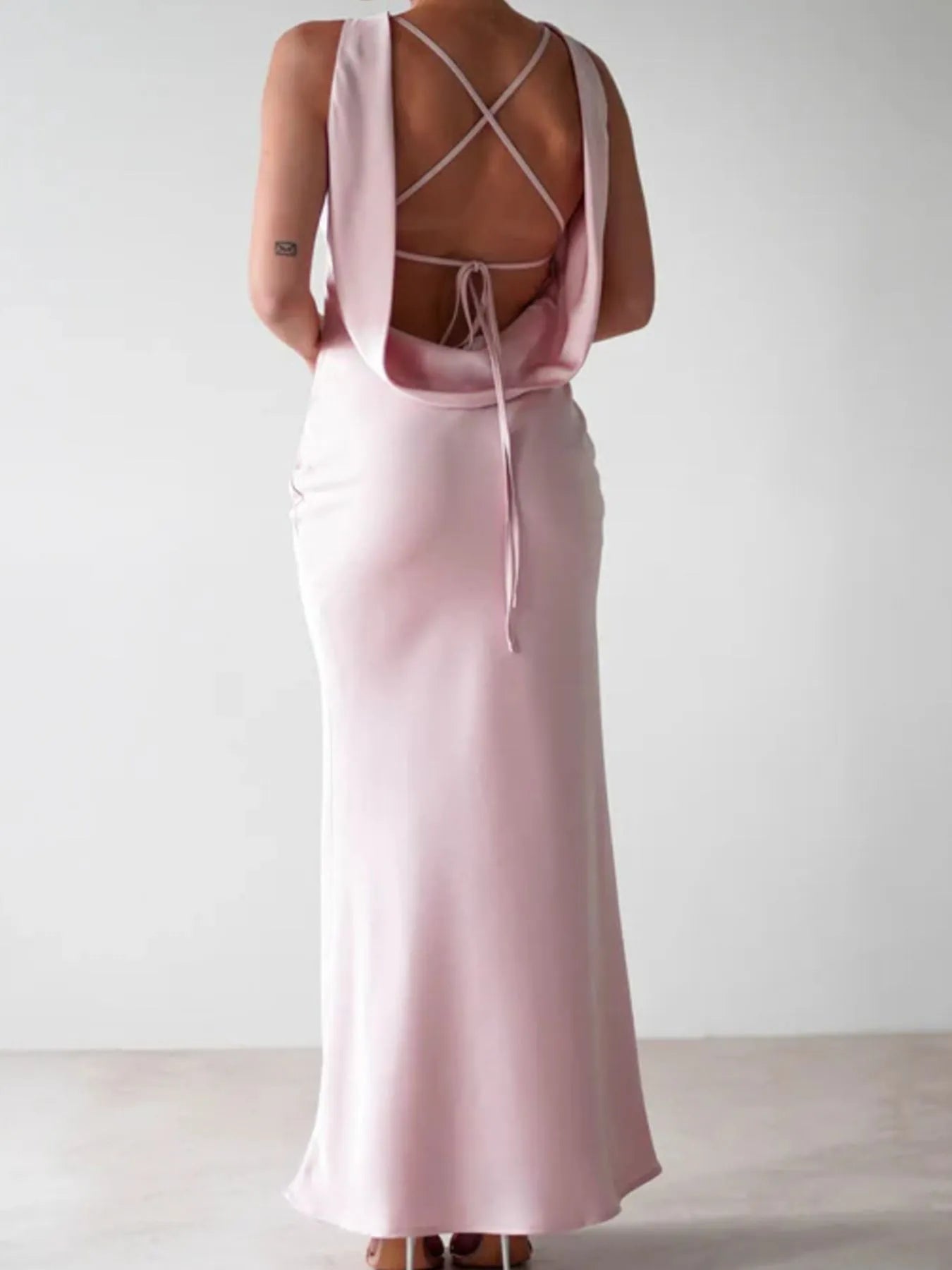 Image of Satin Sleeveless Maxi Dress | Queeble.shop