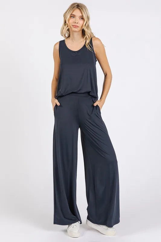 Image of Mittoshop Yoga Air Stretch Elastic Waist Wide Leg Pants | Queeble.shop