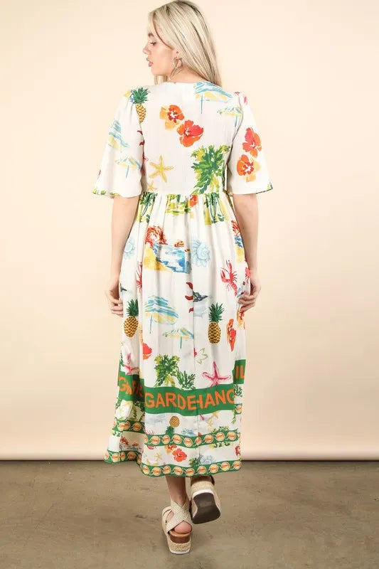 Image of VERY J Button Down Printed Midi Dress | Queeble.shop