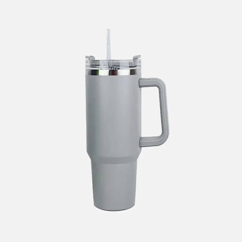 Image of Stainless Steel Tumbler with Handle and Straw | Queeble.shop