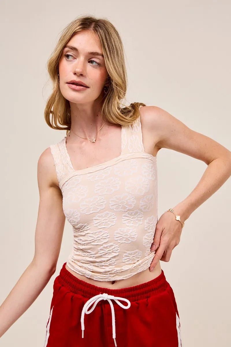 Image of SO ME Two Tone Floral Seamless Tank Top | Queeble.shop