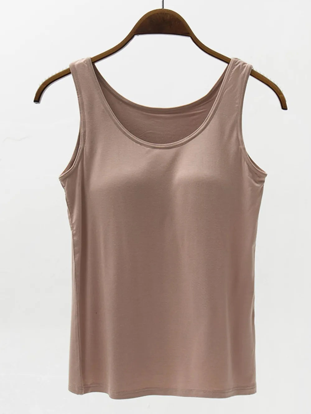 Image of Full Size Wide Strap Modal Tank with Bra | Queeble.shop