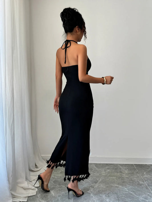 Image of Flower Halter Neck Dress | Queeble.shop