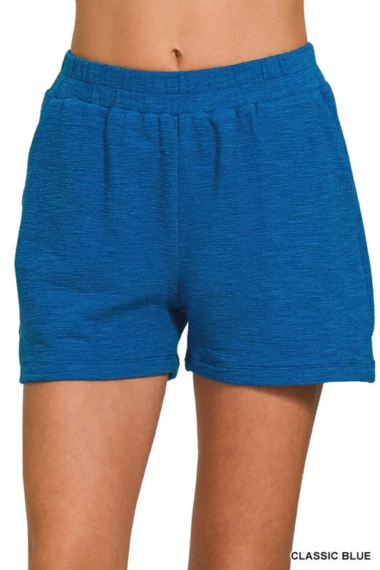 Image of Zenana Cotton Slub Shorts | Queeble.shop