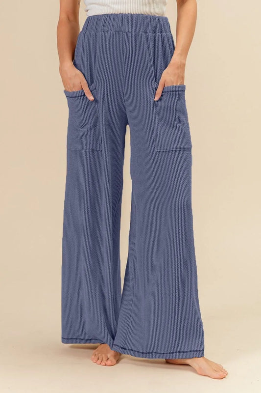 Image of BiBi 2tone Cord Rib Waist Band Side Pocket Pants | Queeble.shop