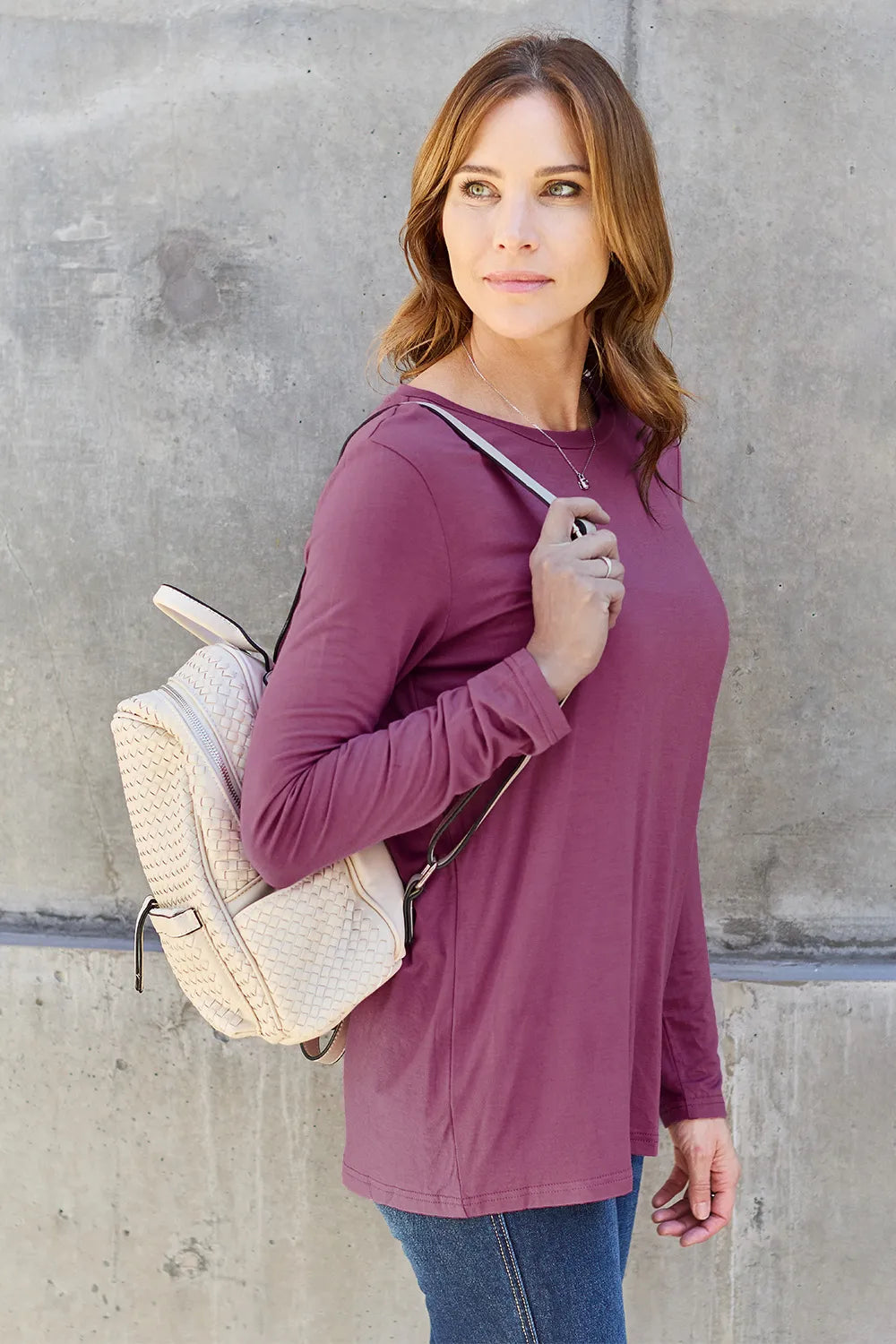 Image of Basic Bae Full Size Round Neck Long Sleeve Top | Queeble.shop