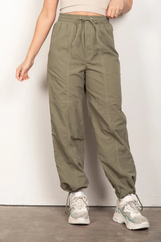 Image of VERY J Drawstring Woven Parachute Joggers | Queeble.shop