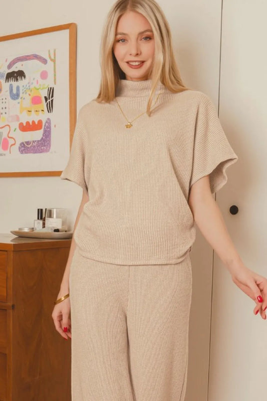 Image of Zenana Sweater Mock Neck Top & Long Pants Set | Queeble.shop