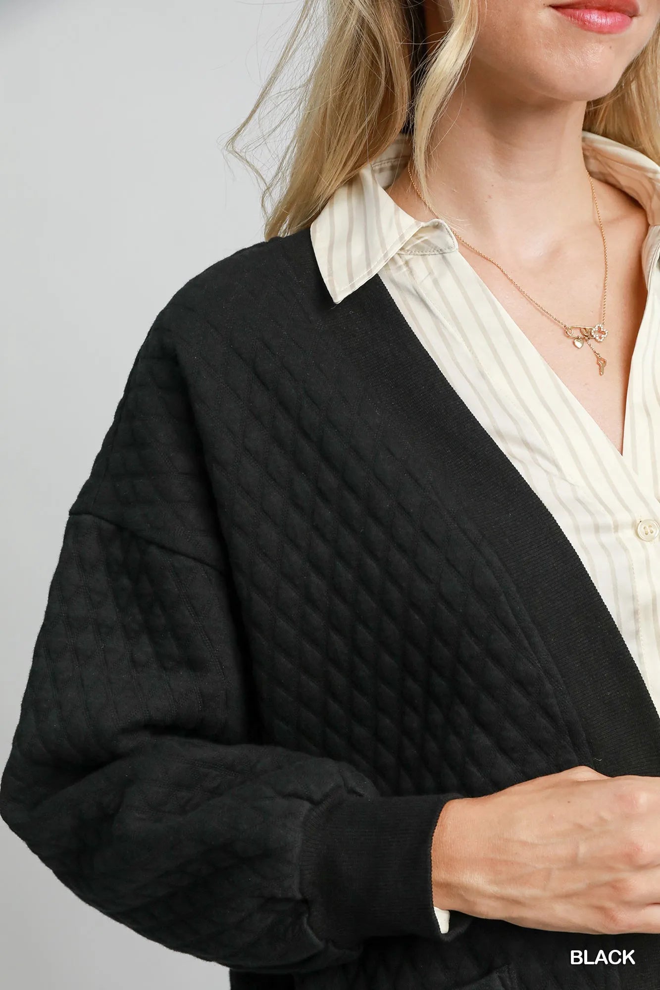 Image of Umgee Button-Up Jacquard Cardigan | Queeble.shop