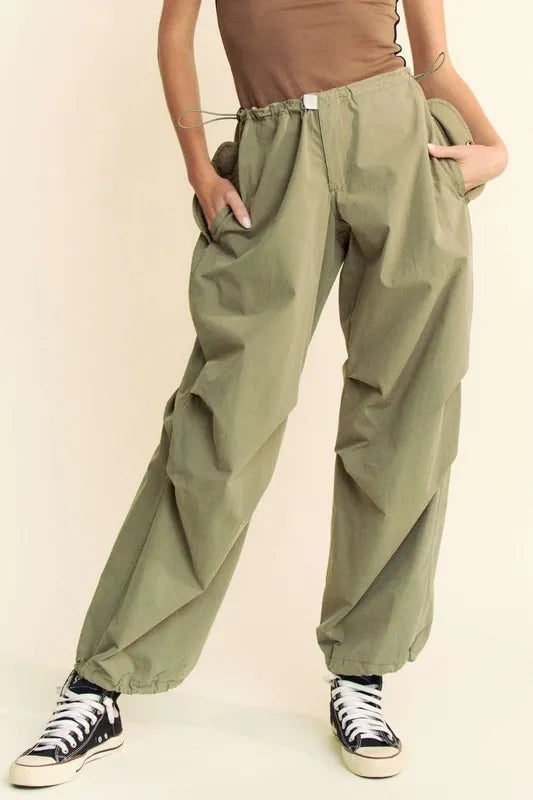 Image of Davi & Dani Drawstring Baggy Pants with Pockets | Queeble.shop