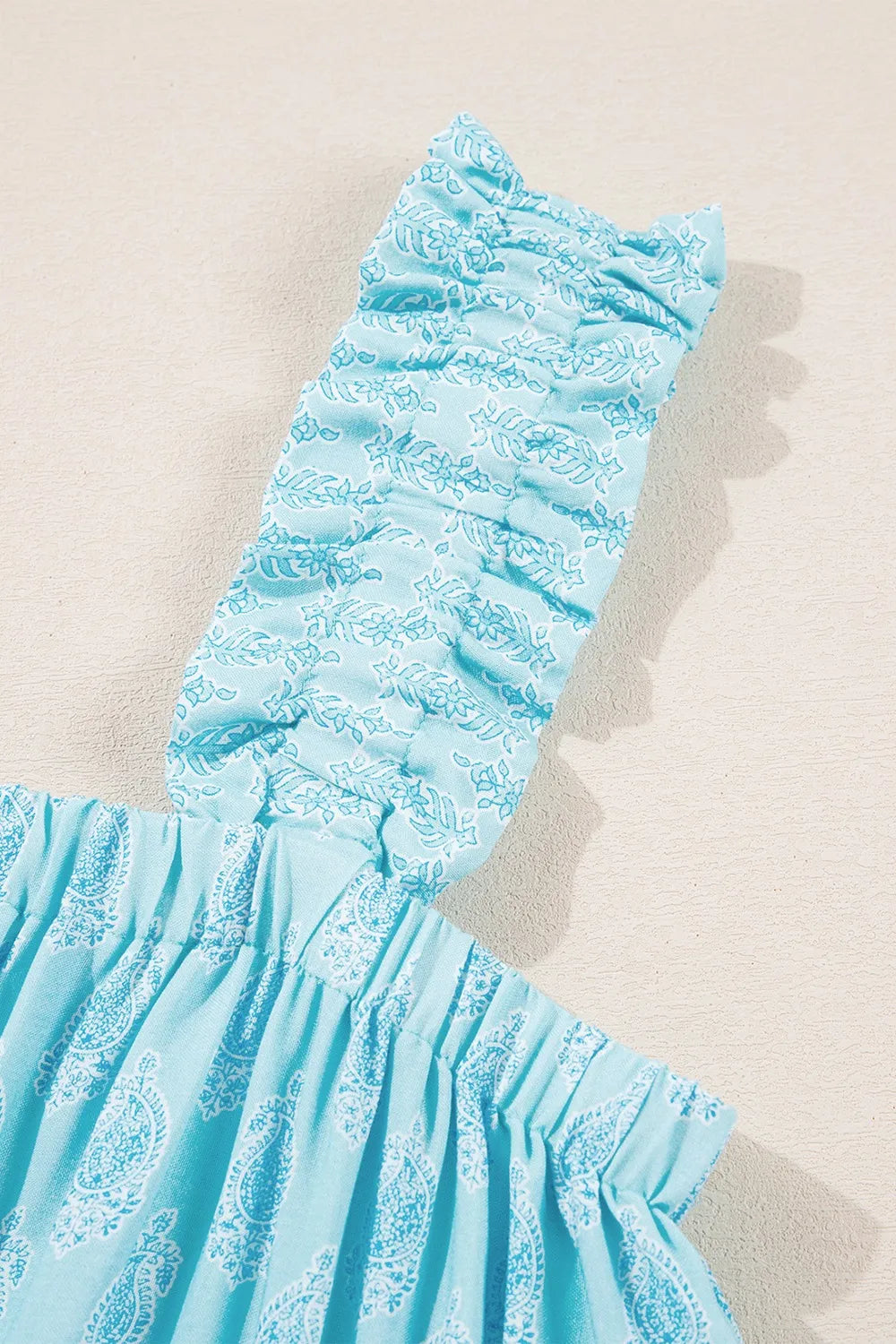Image of Printed Ruffled Wide Straps Tank | Queeble.shop