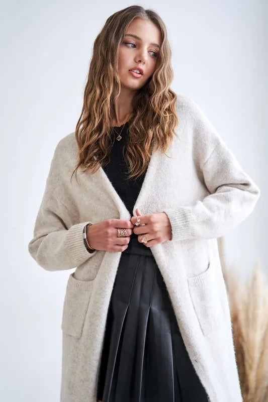 Image of ADORA 2tone Sweater Open Cardigan | Queeble.shop