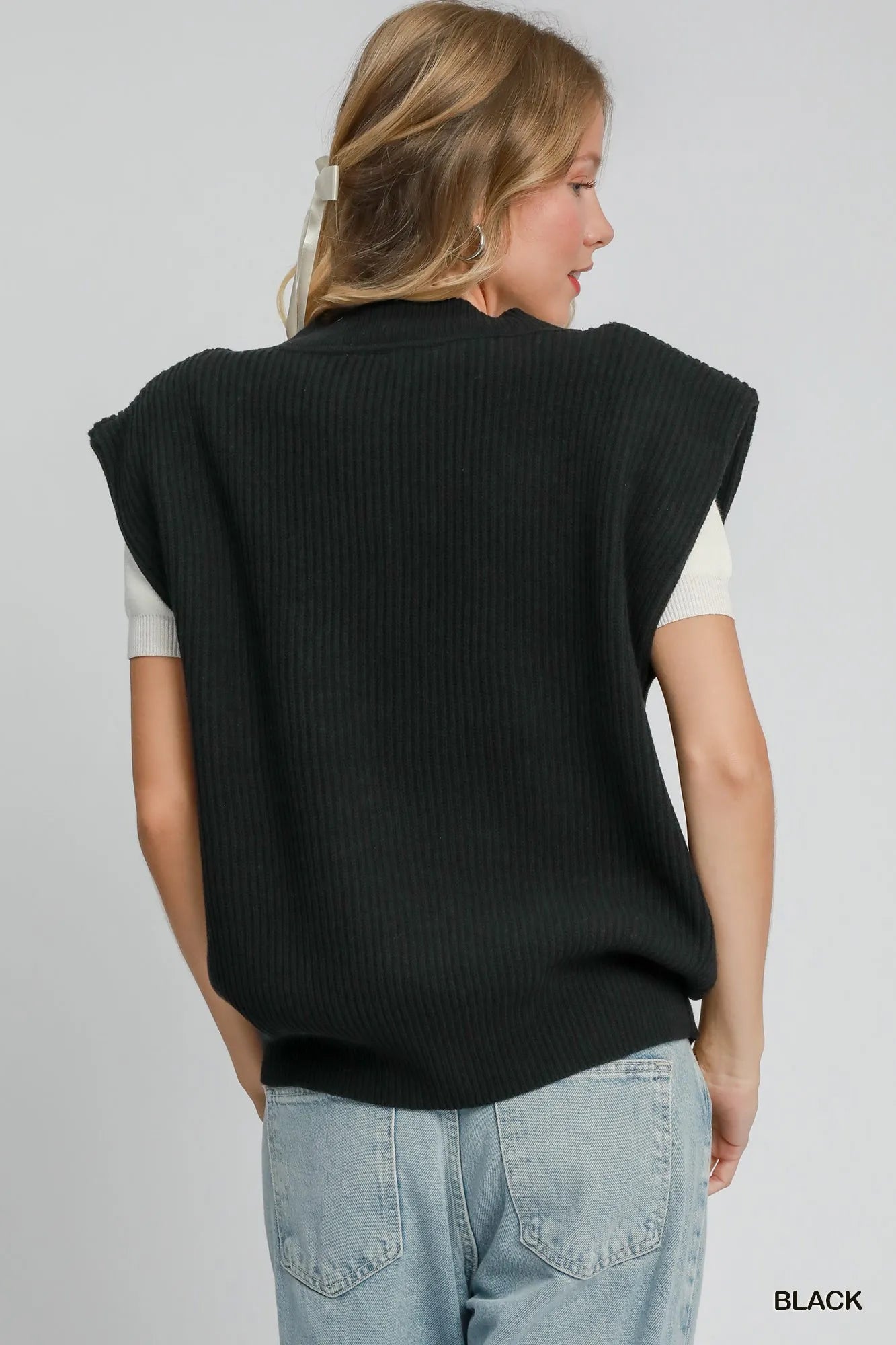 Image of Umgee Oversized V Neck Vest | Queeble.shop