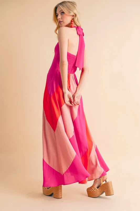 Image of Aemi+Co Color Block Sleeveless Maxi Dress | Queeble.shop