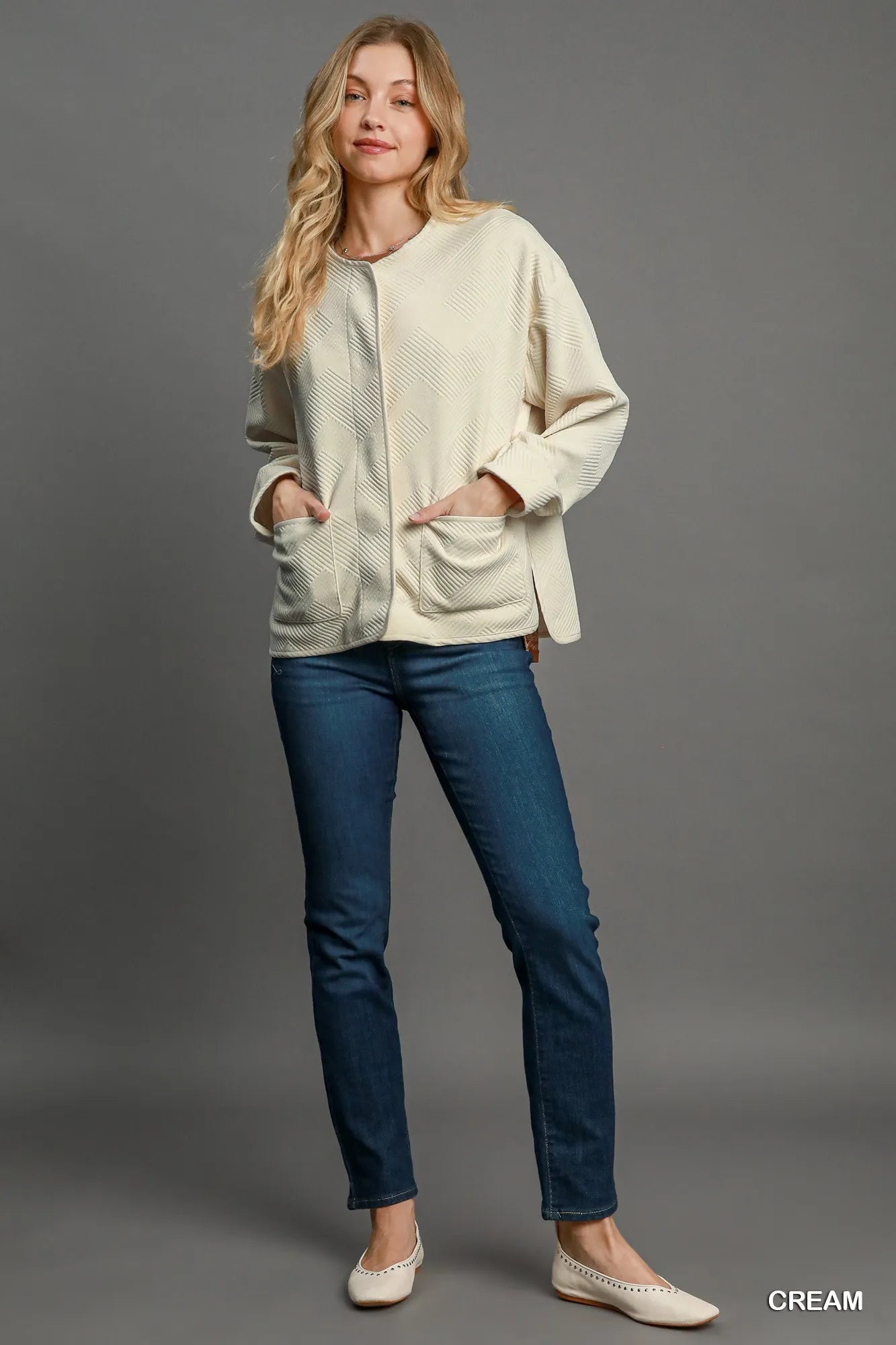 Image of Umgee Textured Jacquard Jacket | Queeble.shop