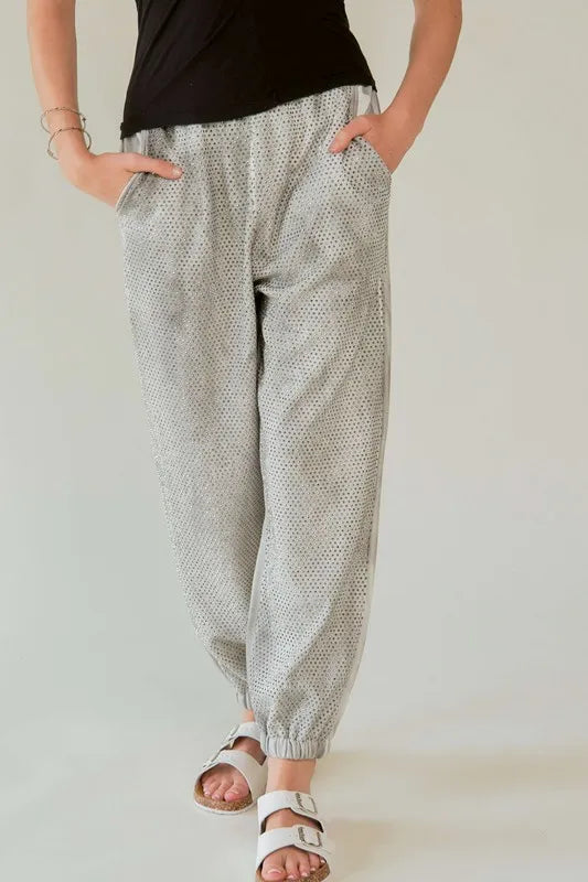 Image of Davi & Dani Rhinestone Elastic Waist Joggers | Queeble.shop
