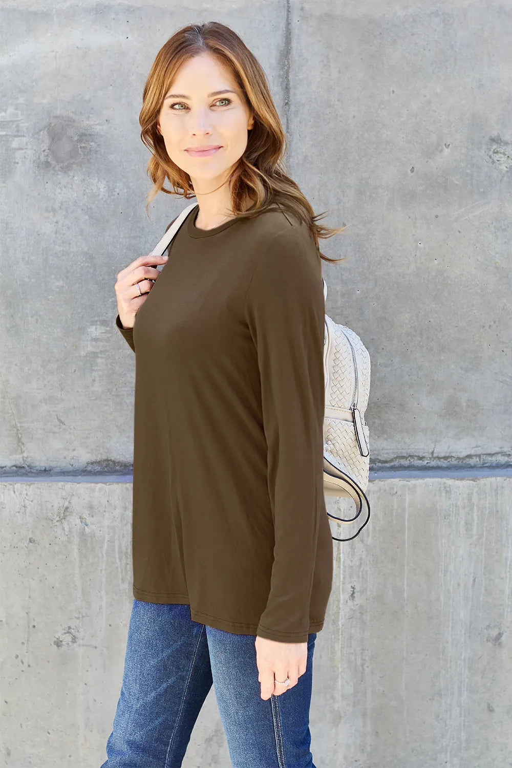 Image of Basic Bae Full Size Round Neck Long Sleeve Top | Queeble.shop
