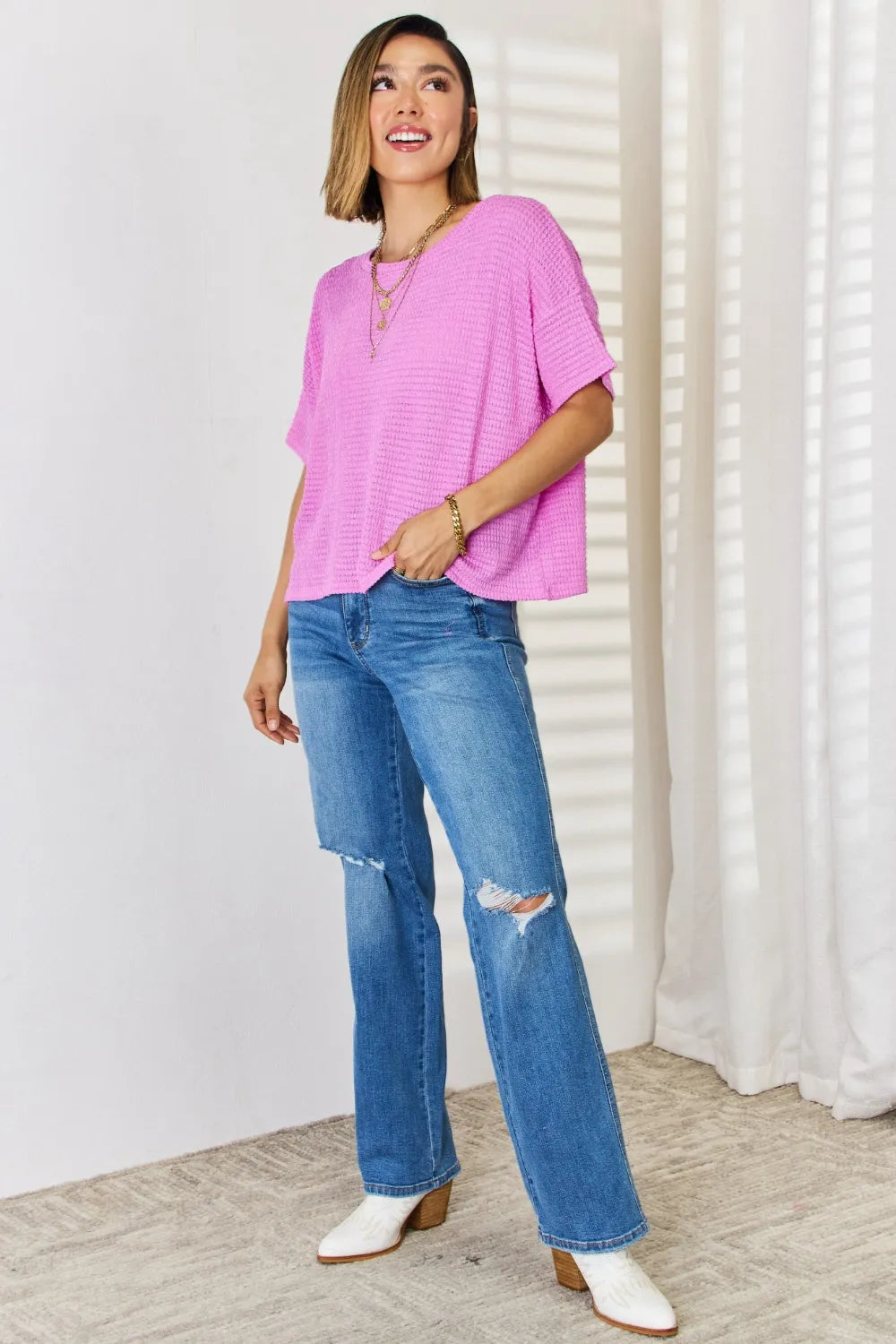 Image of Zenana Full Size Round Neck Short Sleeve Top | Queeble.shop