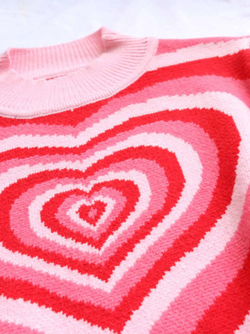 Image of Heart Mock Neck Long Sleeve Sweater | Queeble.shop