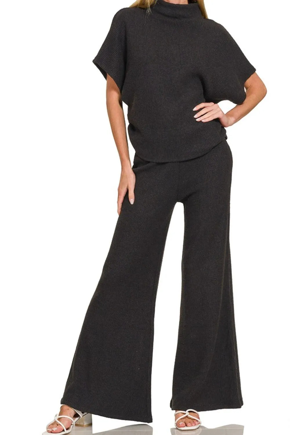 Image of Zenana Wide Leg Flare Sweater Pants | Queeble.shop