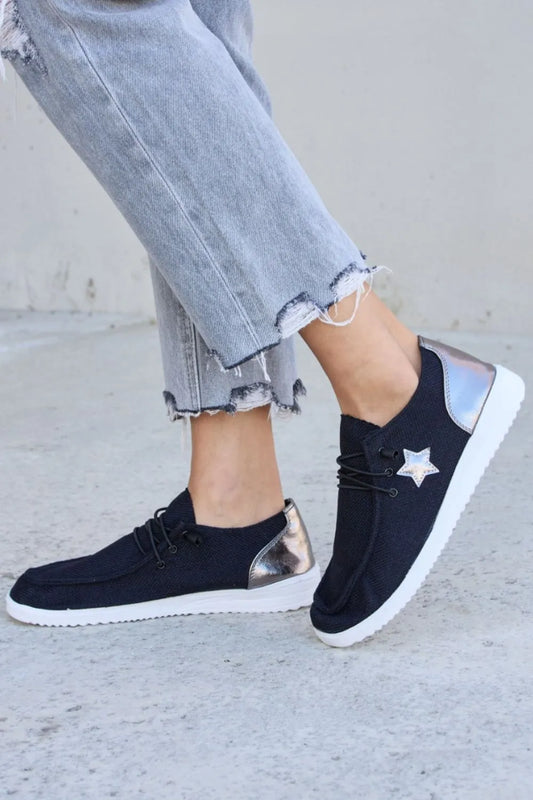 Image of Forever Link Star Lace-Up Flat Sneakers | Queeble.shop