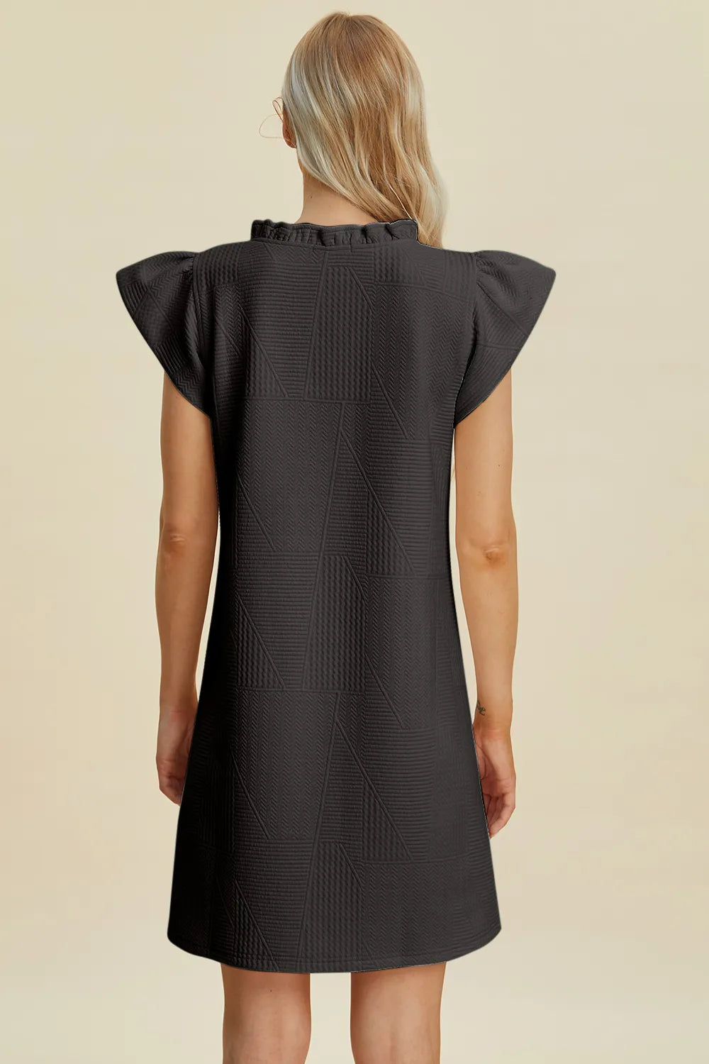 Image of Double Take Full Size Ruffled V-Neck Cap Sleeve Dress | Queeble.shop